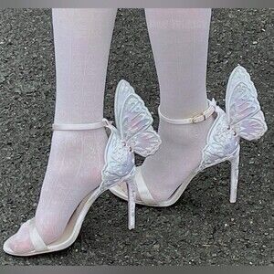 Sophia Webster Chiara Bridal Butterfly Wing Sandal Heels 36